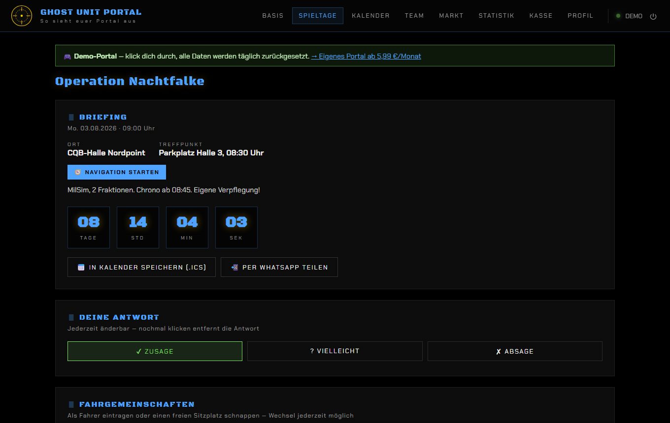 Spieltag & Fahrgemeinschaften — Airsoft Team Portal