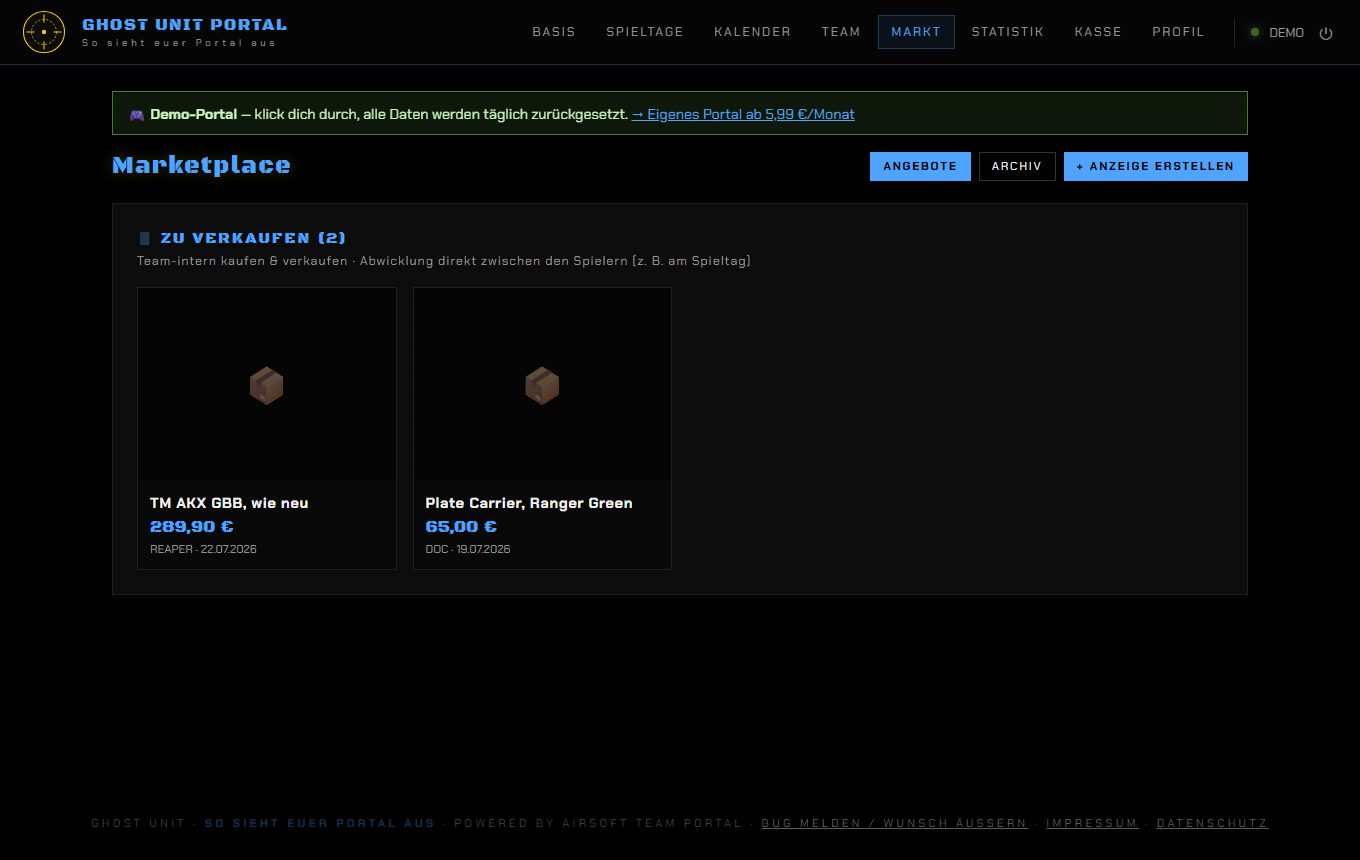 Marketplace — Airsoft Team Portal