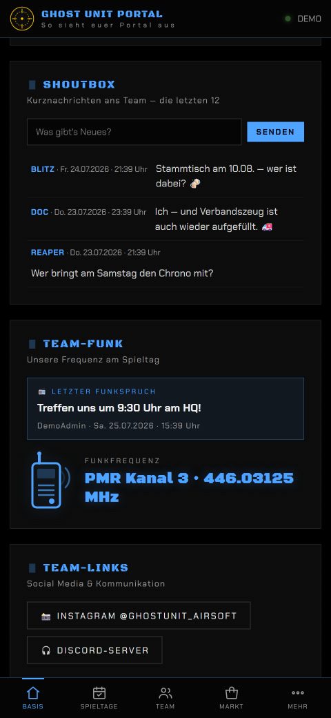Nichts mehr verpassen auf dem Handy — Airsoft Team Portal